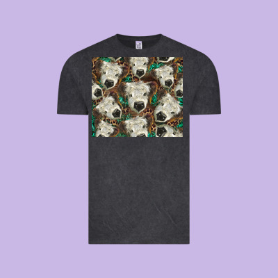 White Scottish Calf Vintage Tee Designed By Barkaloodesign