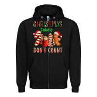 Black christmas calories dont count with  christmas tree cake and cookies ad Zipper Hoodie - AdoDesignShop