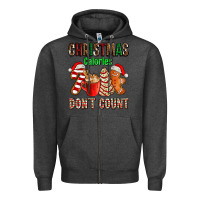 Charcoal Heather christmas calories dont count with  christmas tree cake and cookies ad Zipper Hoodie - AdoDesignShop