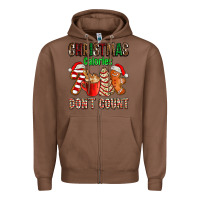 Chestnut christmas calories dont count with  christmas tree cake and cookies ad Zipper Hoodie - AdoDesignShop