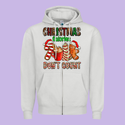 Christmas Calories Dont Count With  Christmas Tree Cake And Cookies Ad Zipper Hoodie Designed By Adodesignshop