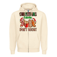 Sandshell christmas calories dont count with  christmas tree cake and cookies ad Zipper Hoodie - AdoDesignShop