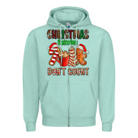 Seafoam christmas calories dont count with  christmas tree cake and cookies ad Zipper Hoodie - AdoDesignShop