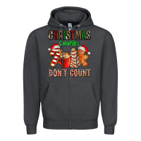 Smoke christmas calories dont count with  christmas tree cake and cookies ad Zipper Hoodie - AdoDesignShop