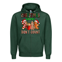 Sports Green christmas calories dont count with  christmas tree cake and cookies ad Zipper Hoodie - AdoDesignShop