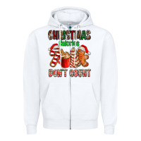 White christmas calories dont count with  christmas tree cake and cookies ad Zipper Hoodie - AdoDesignShop