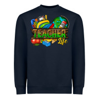 Navy teacher life Heavyweight Sweatshirt - texasbilliewilder