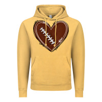 Vintage Mustard american football heart Vintage Hoodie - texasbilliewilder