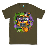 Army Green halloween school bus Classic Tee - AdoDesignShop