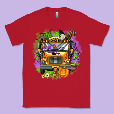 Halloween School Bus Classic Tee Designed By Adodesignshop