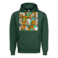 Sports Green sunflowers and goat western seamless pattern Zipper Hoodie - BundleAndBundleShop