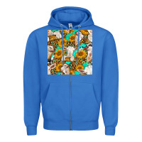 True Royal sunflowers and goat western seamless pattern Zipper Hoodie - BundleAndBundleShop