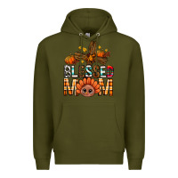 Army Green Western Blessed Mom With Cross Premium Hoodie - BundleAndBundleShop