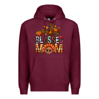 Burgundy Western Blessed Mom With Cross Premium Hoodie - BundleAndBundleShop