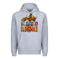Heather Grey Western Blessed Mom With Cross Premium Hoodie - BundleAndBundleShop