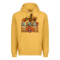 Mustard Western Blessed Mom With Cross Premium Hoodie - BundleAndBundleShop