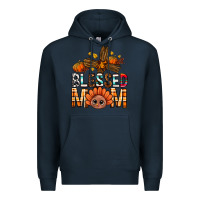 Navy Western Blessed Mom With Cross Premium Hoodie - BundleAndBundleShop