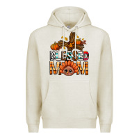 Oatmeal Heather Western Blessed Mom With Cross Premium Hoodie - BundleAndBundleShop
