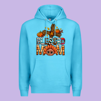 Western Blessed Mom With Cross Premium Hoodie Designed By Bundleandbundleshop