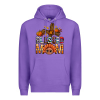 Purple Western Blessed Mom With Cross Premium Hoodie - BundleAndBundleShop