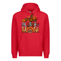 Red Western Blessed Mom With Cross Premium Hoodie - BundleAndBundleShop