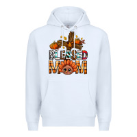 White Western Blessed Mom With Cross Premium Hoodie - BundleAndBundleShop
