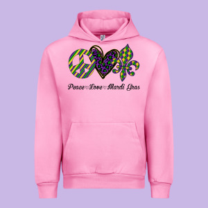 Mardi Gras Love Peace Urban Hoodie Designed By Bettercallsaul