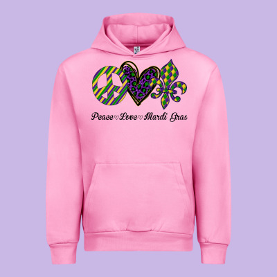 Mardi Gras Love Peace Urban Hoodie Designed By Bettercallsaul