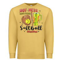 Antique Gold hot mess always stressed softball mama stanley cup Premium Sweatshirt - MaliasSmallBusiness