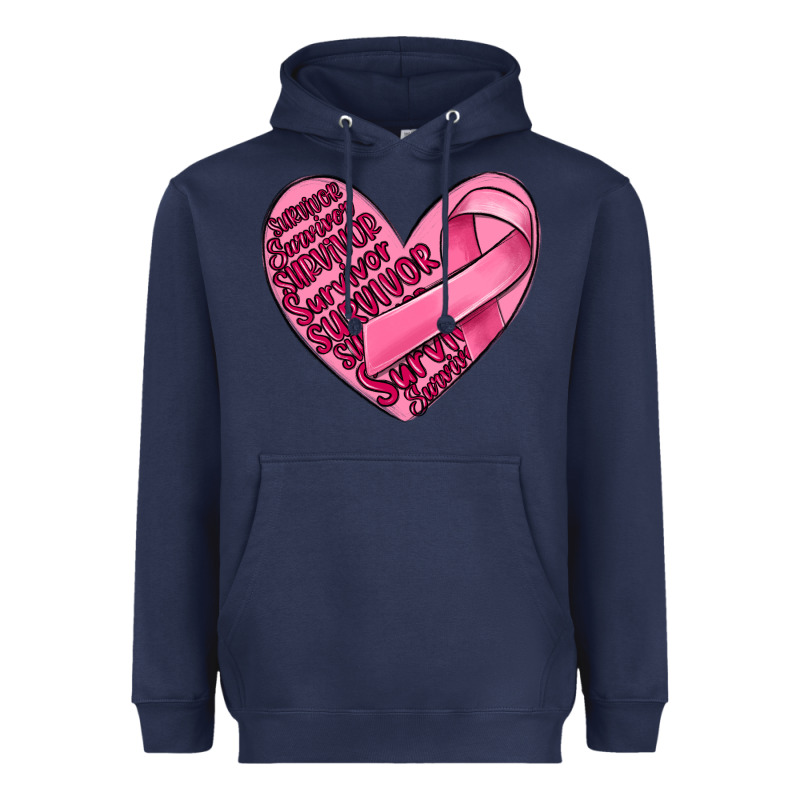 Heart Breast Cancer Heavyweight Hoodie by MaliasSmallBusiness | Teevron