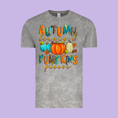 Autumn Leaves And Pumpkins Please Vintage Tee Designed By Zillion Design Studio