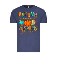 Vintage Denim autumn leaves and pumpkins please Vintage Tee - Zillion Design Studio