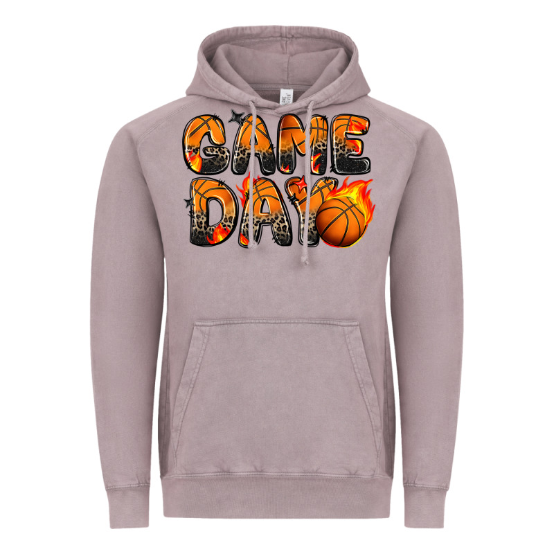 Game Day Basketball Leopard Vintage Hoodie by Zillion Design Studio | Teevron
