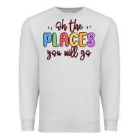 Dove Grey oh the places you will go Premium Sweatshirt - MaliasSmallBusiness