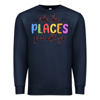 Navy oh the places you will go Premium Sweatshirt - MaliasSmallBusiness