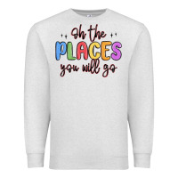 Oatmeal Heather oh the places you will go Premium Sweatshirt - MaliasSmallBusiness