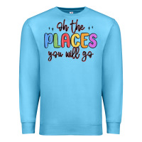 Ocean Blue oh the places you will go Premium Sweatshirt - MaliasSmallBusiness