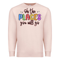 Pale Pink oh the places you will go Premium Sweatshirt - MaliasSmallBusiness