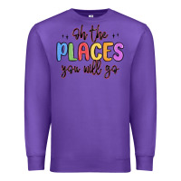 Purple oh the places you will go Premium Sweatshirt - MaliasSmallBusiness