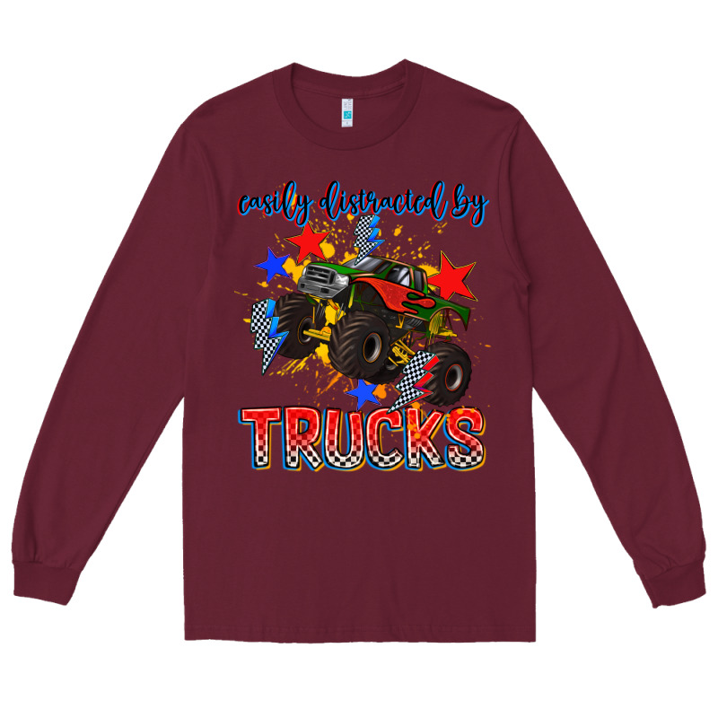 Easily Distracted By Trucks Long Sleeve Tee by AdoDesignShop | Teevron
