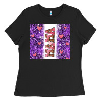 Black purple leopard pink mama hearts Ladies Tee - AdoDesignShop
