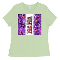 Matcha purple leopard pink mama hearts Ladies Tee - AdoDesignShop