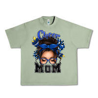 Oil Green cheer mom messy bun Urban Heavy Tee - texasbilliewilder