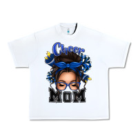 White cheer mom messy bun Urban Heavy Tee - texasbilliewilder