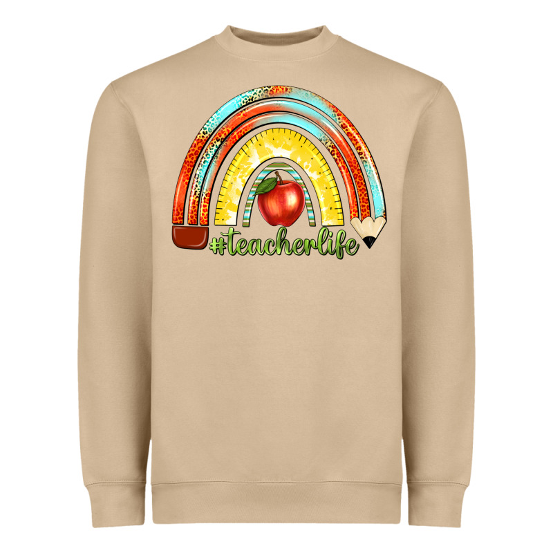 Teacher Life With Rainbow Heavyweight Sweatshirt by texasbilliewilder | Teevron