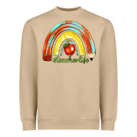 Mushroom teacher life with rainbow Heavyweight Sweatshirt - texasbilliewilder