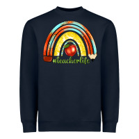 Navy teacher life with rainbow Heavyweight Sweatshirt - texasbilliewilder