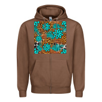 Chestnut leopard gemstone seamless pattern Zipper Hoodie - BundleAndBundleShop