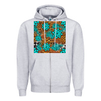 Heather Grey leopard gemstone seamless pattern Zipper Hoodie - BundleAndBundleShop