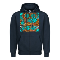 Navy leopard gemstone seamless pattern Zipper Hoodie - BundleAndBundleShop
